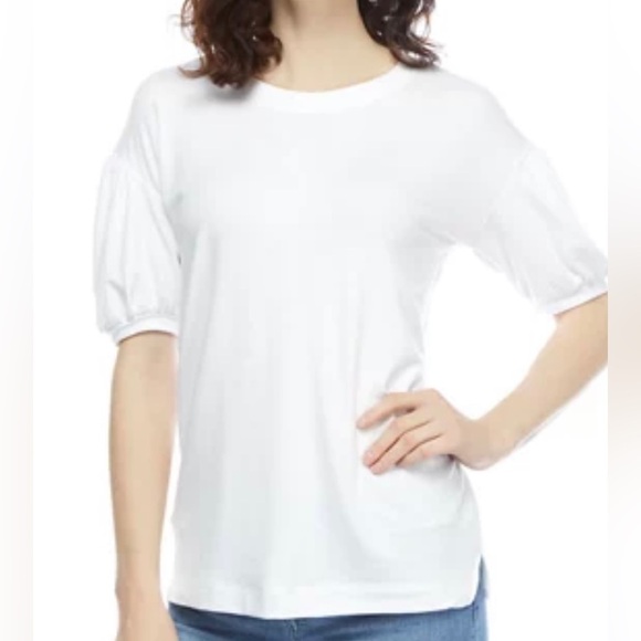 Crown & Ivy Women’s Pouf Sleeve Plus Size Blouse - Picture 1 of 5